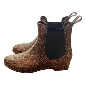 Gold Glitter Rain Boots